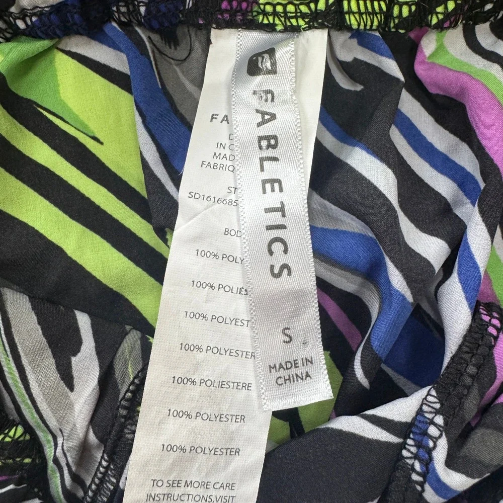 Fabletics Mikah Abstract Neon Swirl Athletic Skirt Zip Pockets Size Small EUC